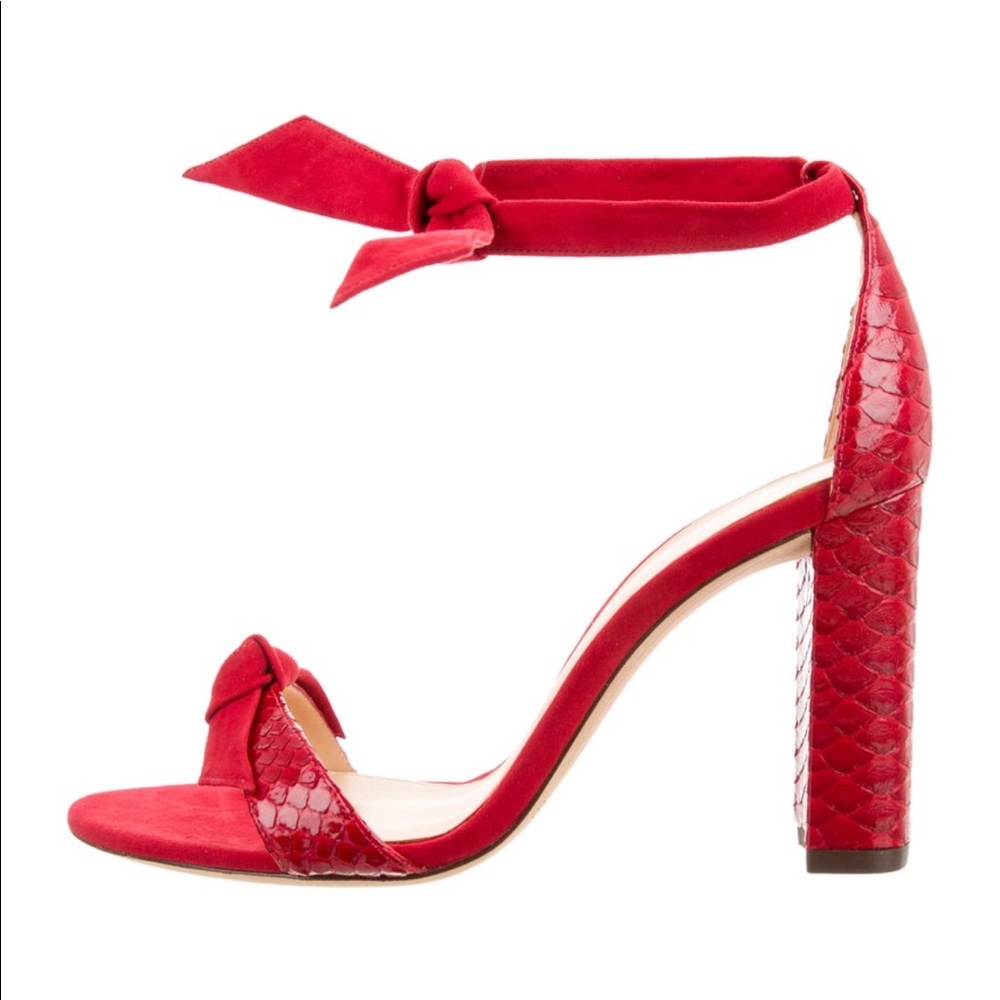 Alexandre Birman Clarita Python Sandals Sz 7.5 Valentine’s Red